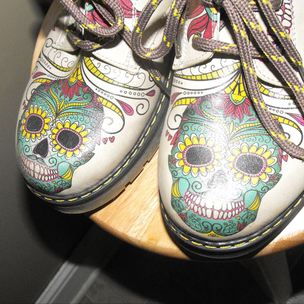 Dia de Los Muertos Combat Boots